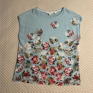 Ted Baker Blue Floral Hexagon Blouse